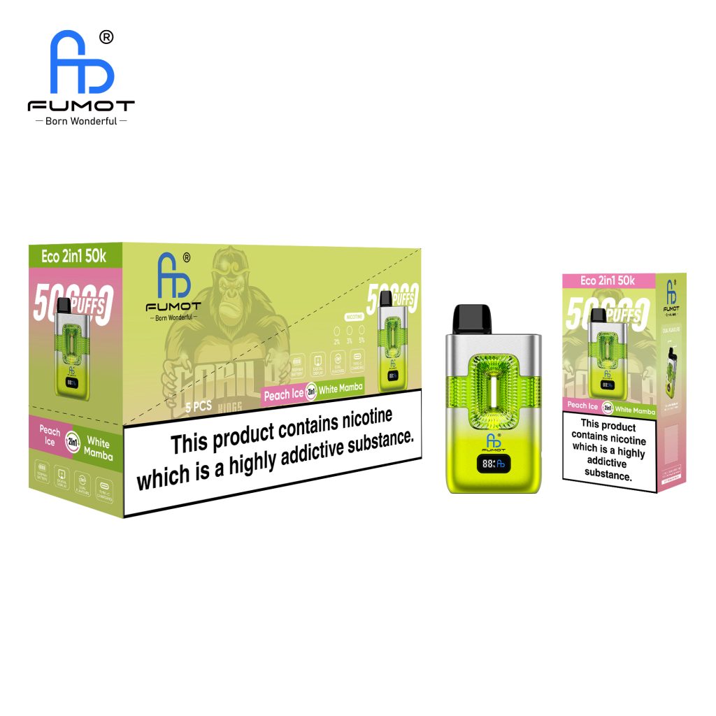 Fumot ECO 2in1 50K - Peach Ice & White Mamba packaging Fumot ECO 2in1 50K - Peach Ice & White Mamba packaging