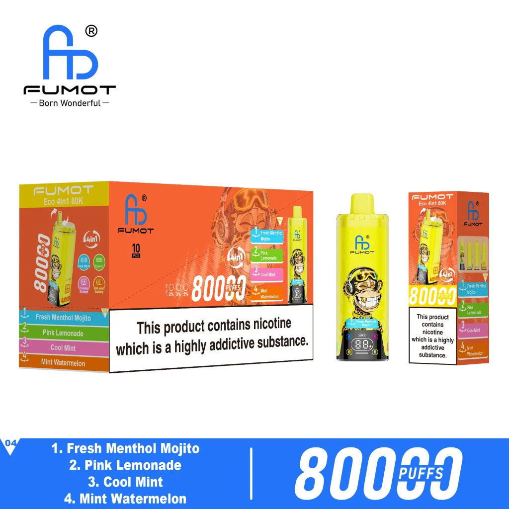 Fumot Eco 4in1 80K - Fresh Menthol Mojito & Pink Lemonade & Cool Mint & Mint Watermelon 04 Fumot Eco 4in1 80K - Fresh Menthol Mojito & Pink Lemonade & Cool Mint & Mint Watermelon 04
