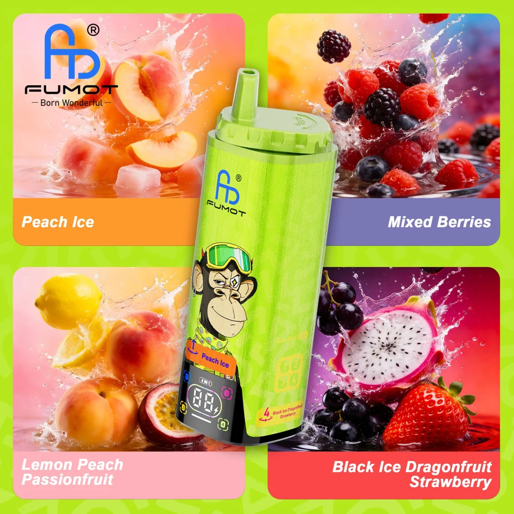 Fumot Eco 4in1 80K - Peach Ice & Mixed Berries& Lemon Peach Passionfruit & Black Ice Dragonfruit Strawberry 01