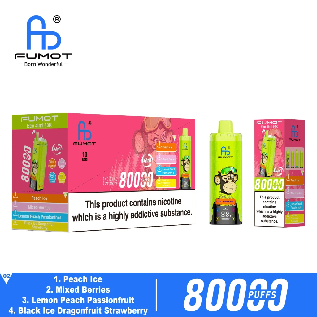 Fumot Eco 4in1 80K - Peach Ice & Mixed Berries& Lemon Peach Passionfruit & Black Ice Dragonfruit Strawberry 04 Fumot Eco 4in1 80K - Peach Ice & Mixed Berries& Lemon Peach Passionfruit & Black Ice Dragonfruit Strawberry 04