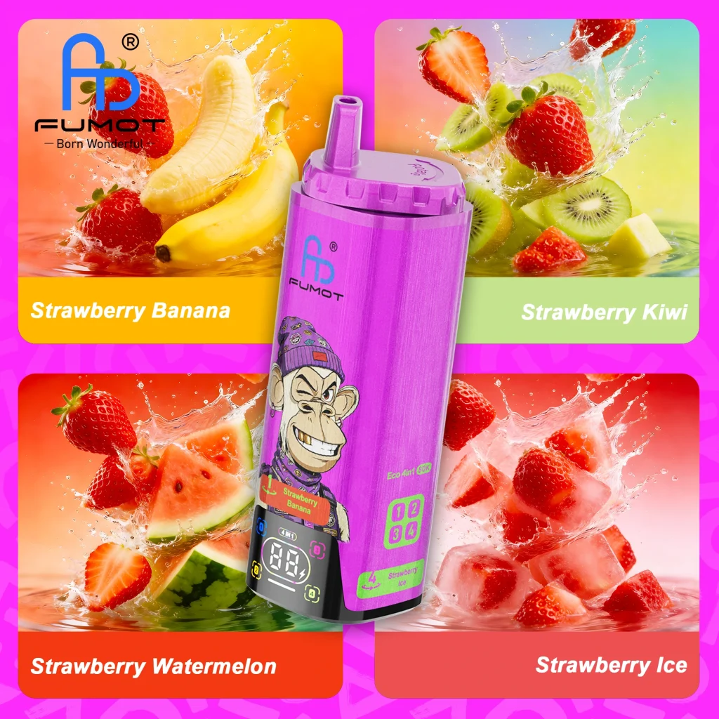 Fumot Eco 4in1 80K - Strawberry Banana & Strawberry Kiwi & Strawberry Watermelon & Strawberry Ice 01