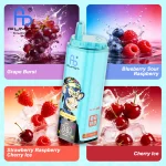 Grape Burst & Blueberry Sour Raspberry & Strawberry Raspberry Cherry Ice & Cherry Ice