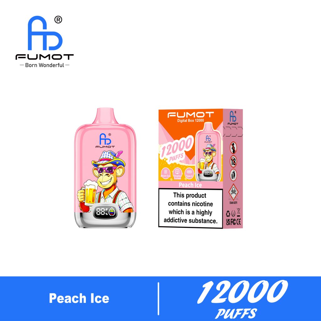 Fumot Digital Box 12000 Peach Ice new 02 Fumot Digital Box 12000 Peach Ice new 02